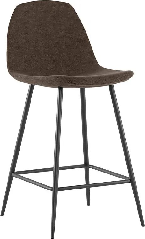 Brigitte - Brązowy stołek ze sztucznej skóry - Zestaw 2 szt.