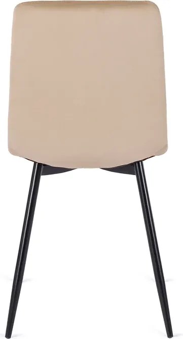 Zestaw Stół Okrągły LAUREN 90 cm Orzech/Czarny i 4 Krzesła ROBIN Beżowe