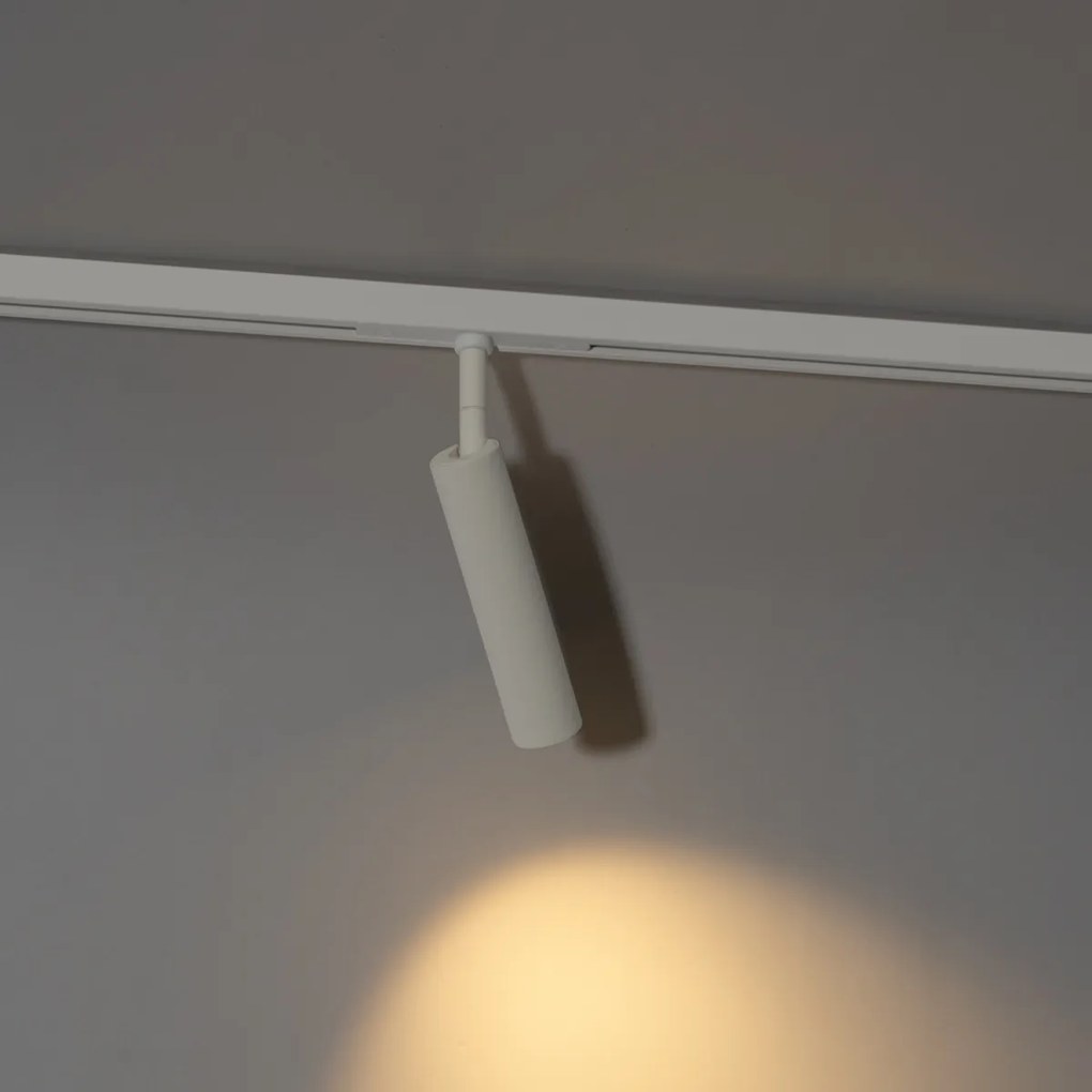 Nowoczesny biały reflektor do systemu szynowego jednofazowego - Slimline Uzzy