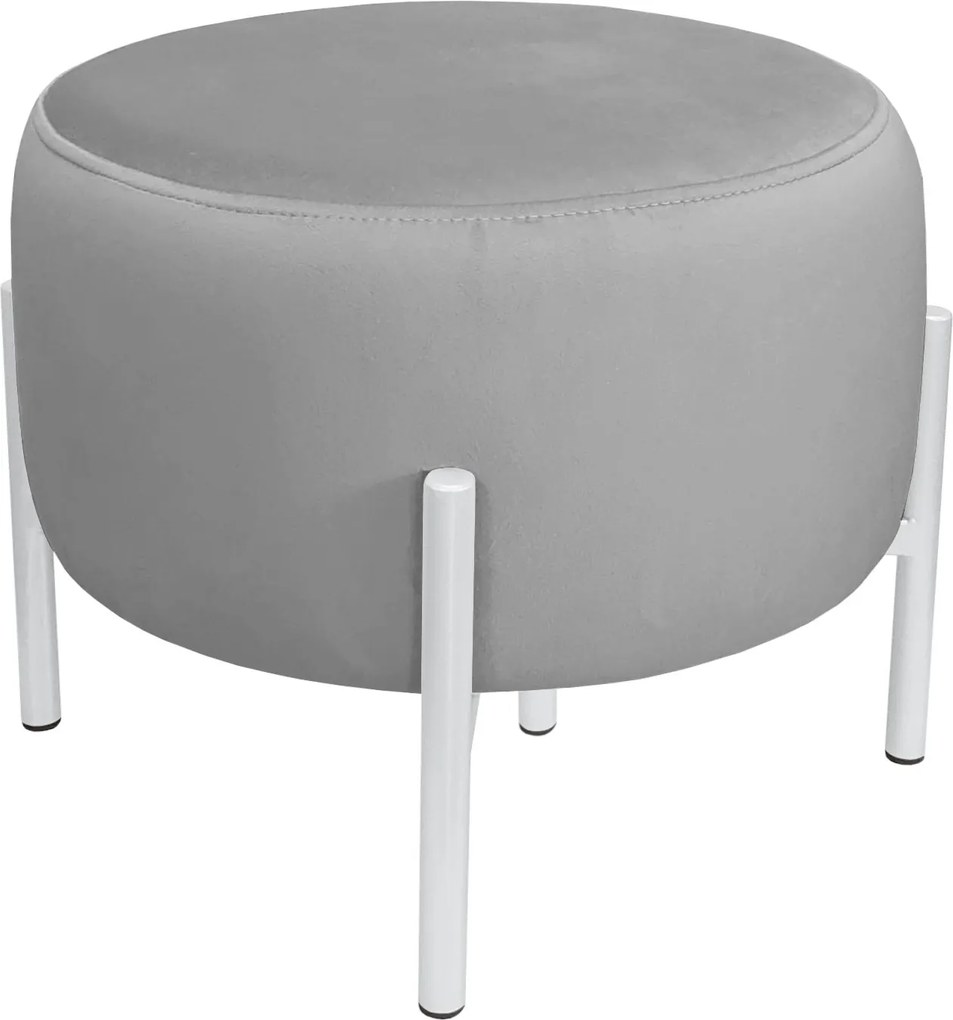 Pufa OLA loft ławka podnóżek metal : Kolor Stelaża - Biały, Kolor tkaniny - VELVET - MG17, Typ tkaniny - Velvet