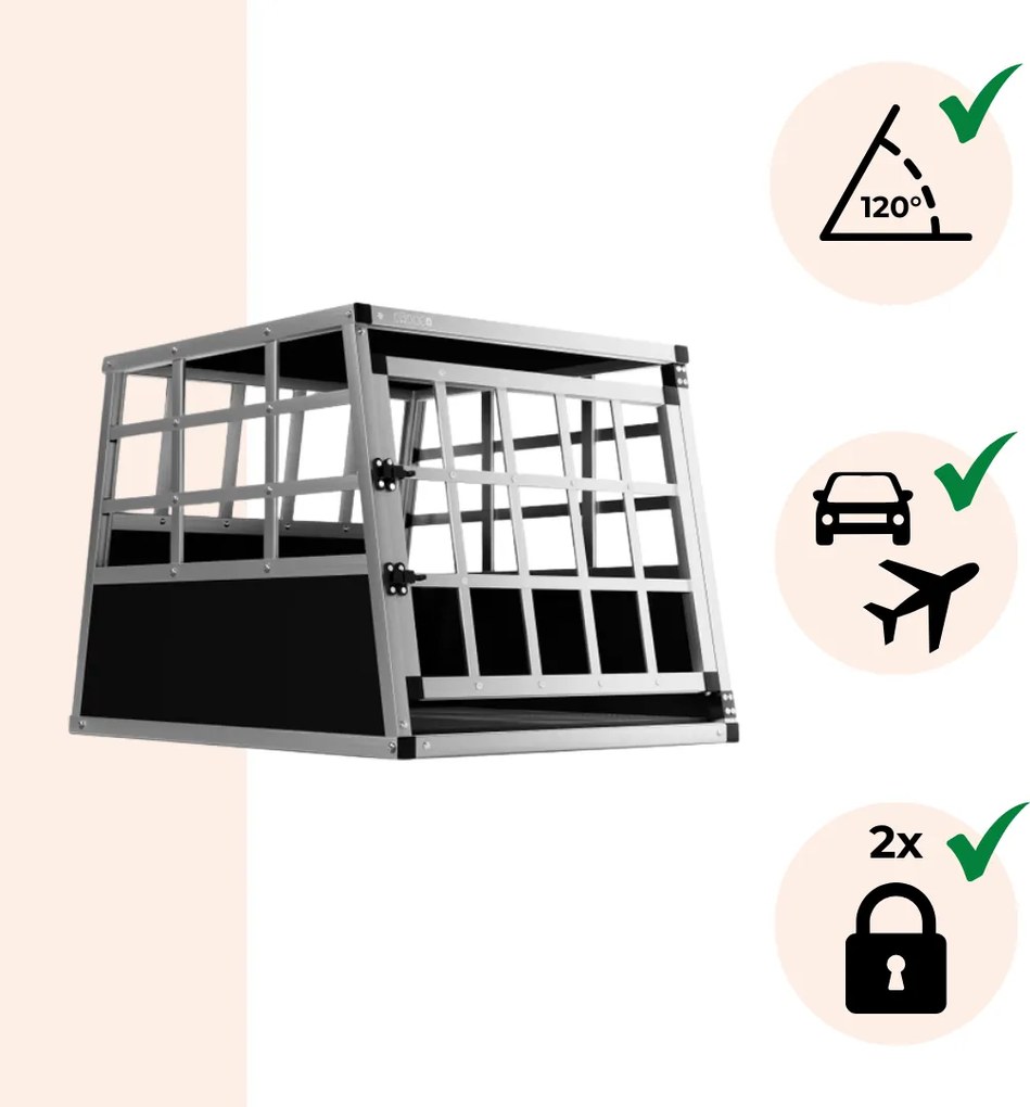 Transporter dla psa BRUNO, 70x54x51cm, srebrna/czarna Cadoca