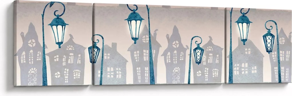 Obraz - Kruki strzegące miasta (170x50 cm)
