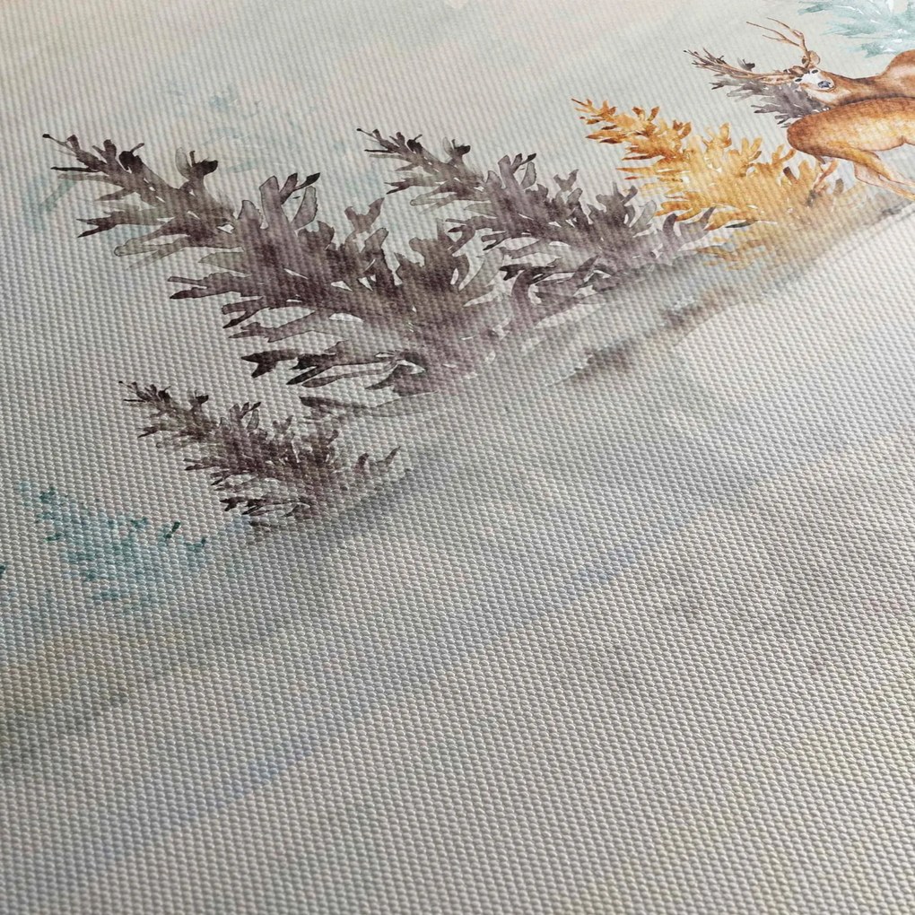 Obraz - Akwarelowy las (170x50 cm)