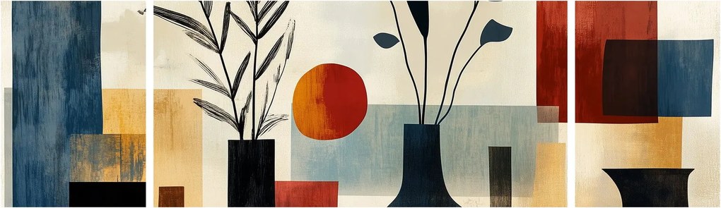 Obraz - Kubistyczne wazony (170x50 cm)