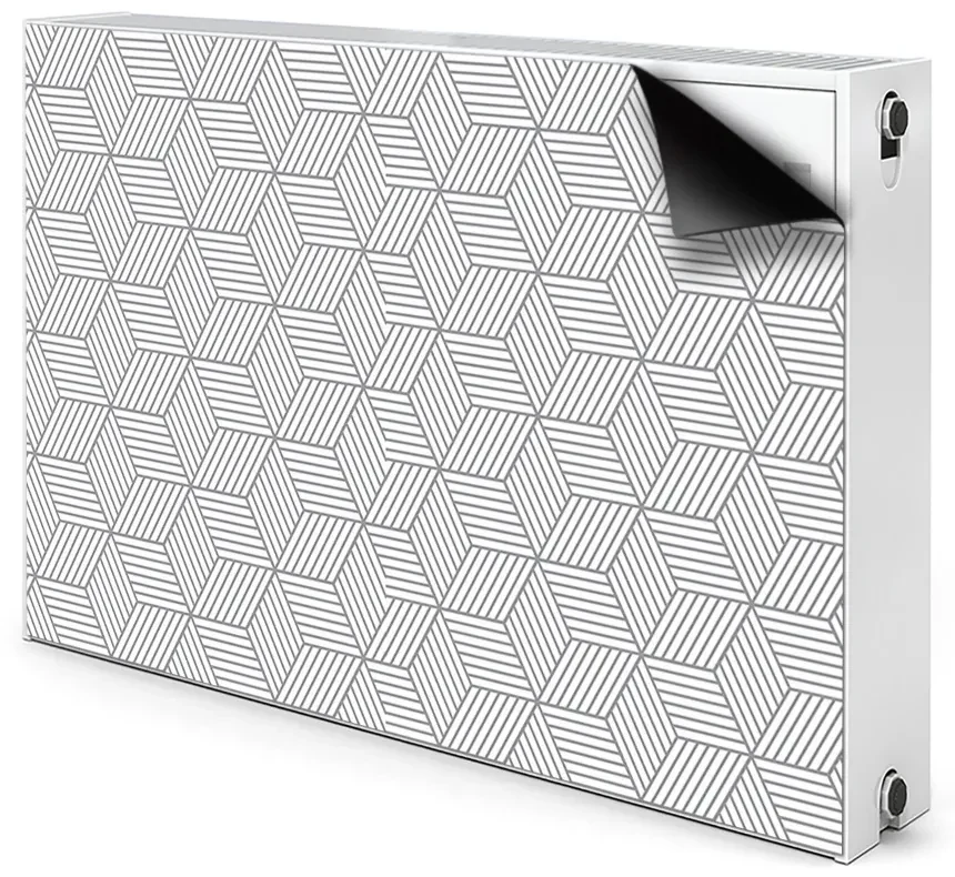 Mata dekoracyjna grzejnikowa Szare kostki 3D