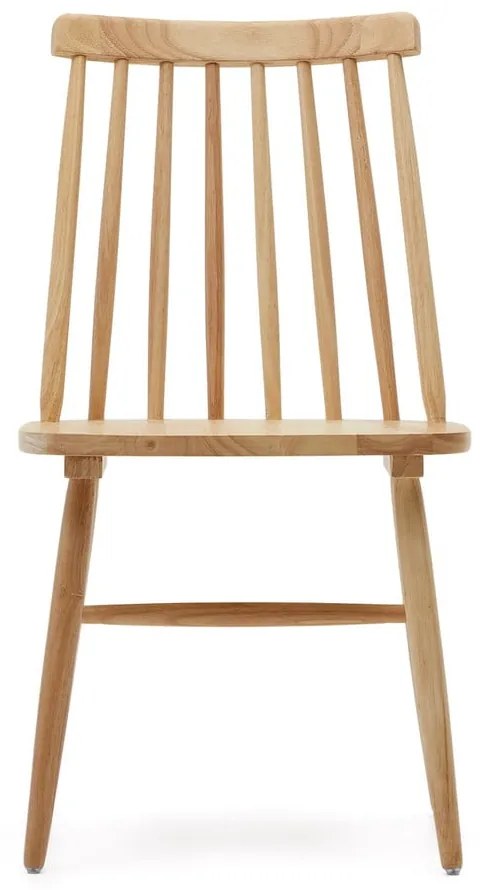 Krzesła z litego drewna kauczukowego w naturalnym kolorze zestaw 2 szt. – Kave Home