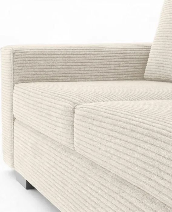 Sofa z Funkcją Spania DRAVOS Beżowa Sztruksowa Nowoczesna