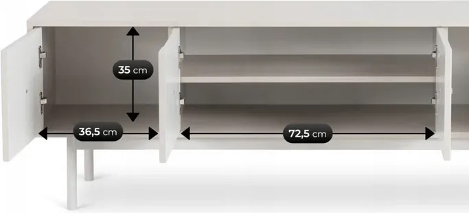 Szafka RTV do Salonu Czterodrzwiowa MARLEN 155 cm Kaszmir Glamour
