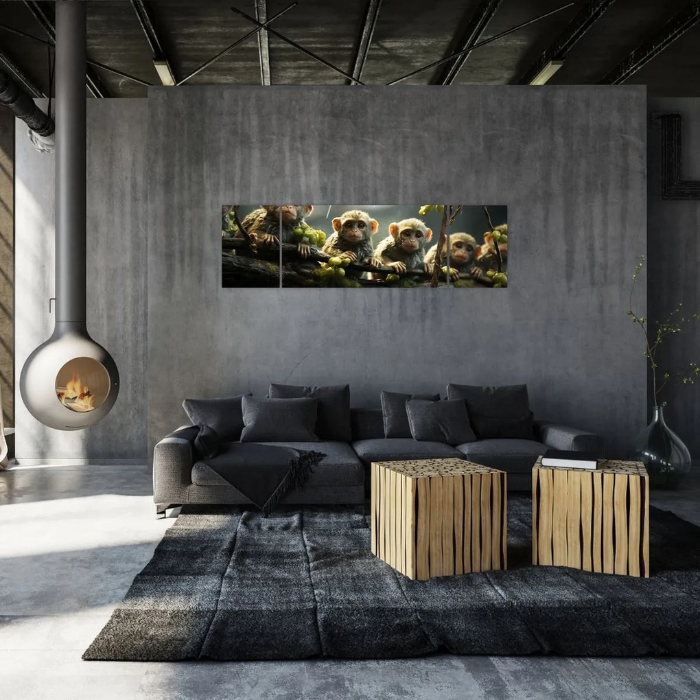 Obraz - Małpy (170x50 cm)
