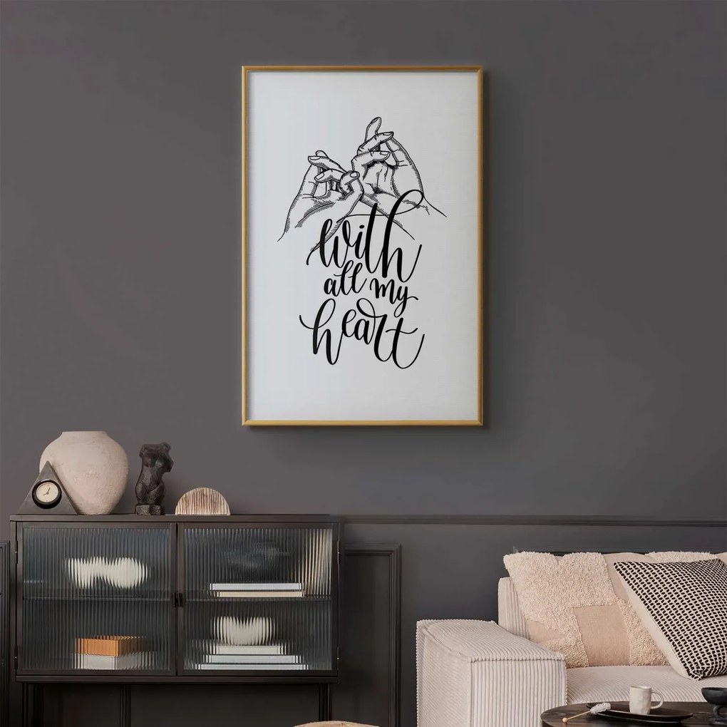 Plakat All My Heart 40x60 cm z ramą złotą z marginesem ARTGEIST B