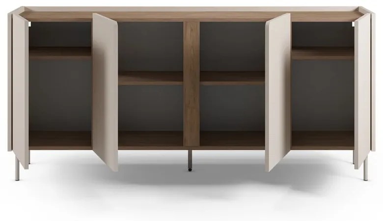 Kremowo-naturalna komoda w dekorze dębu 180x82x40 cm Lucile – Marckeric