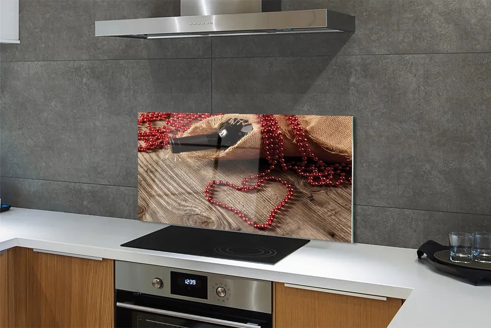 Szklany Panel Miłosny Akcent z Winem