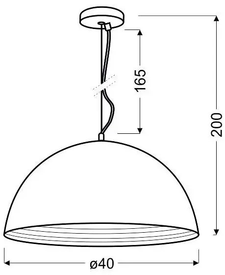 Miedziana metalowa lampa wisząca - D154 C6-E72