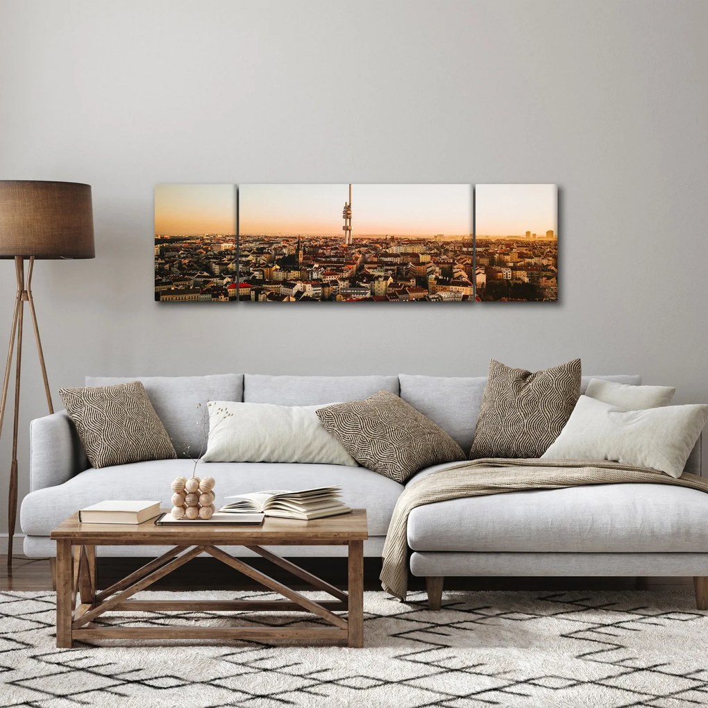 Obraz zachodu słońca nad Žižkov (170x50 cm)