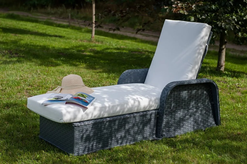 Leżanka ogrodowa z regulowanym oparciem Matto