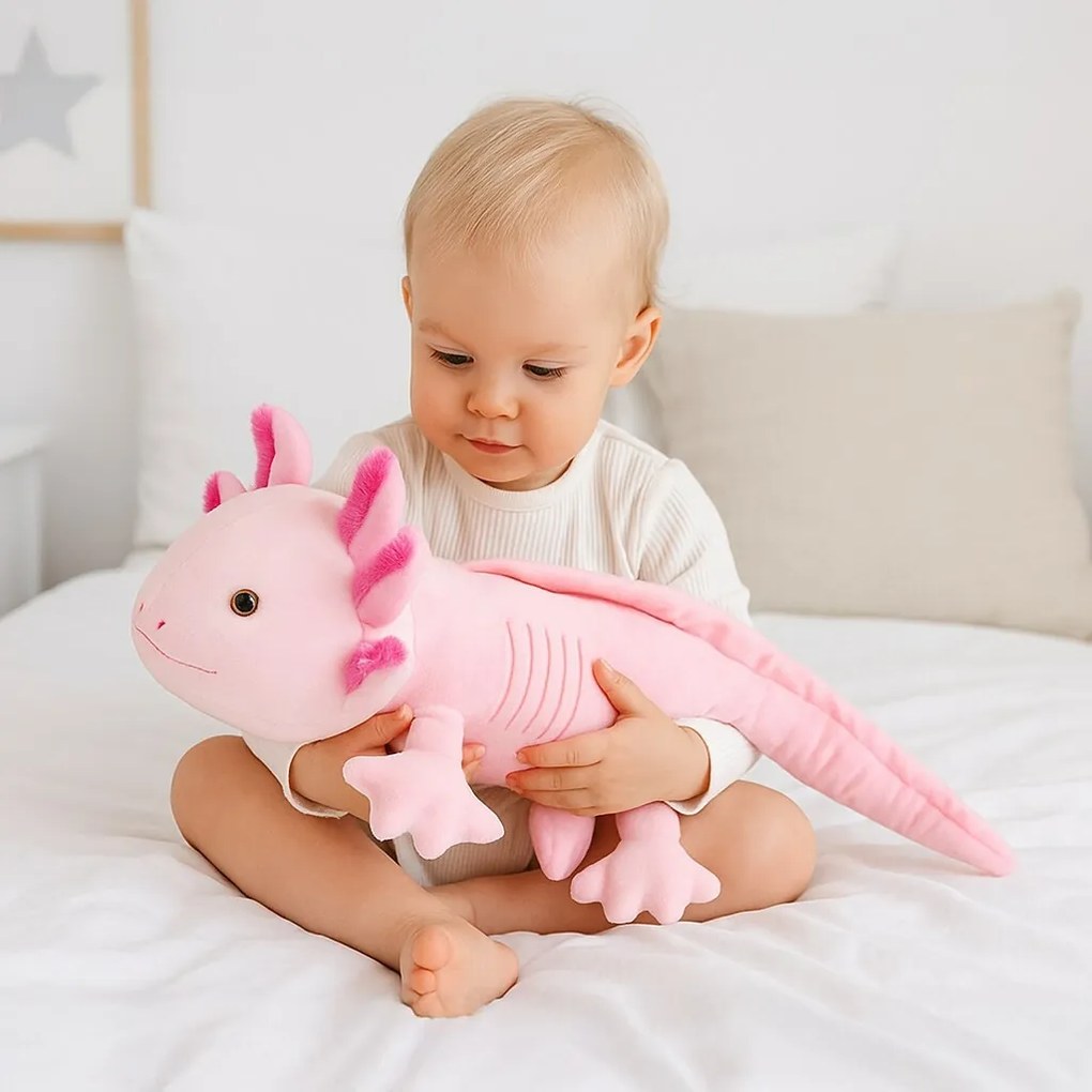 Baby Mix Pluszowa zabawka Axolotl różowa, 45 cm