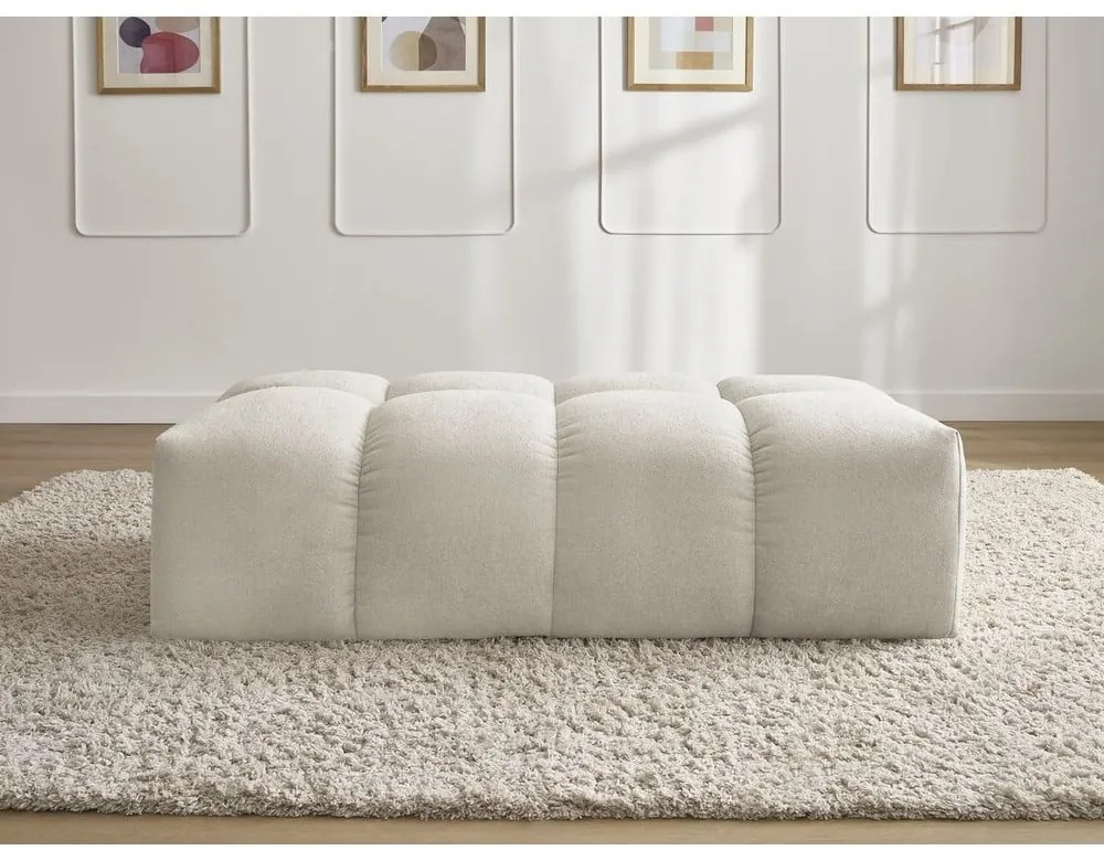 Beżowy podnóżek z tkaniny szenilowej Everest – Bobochic Paris