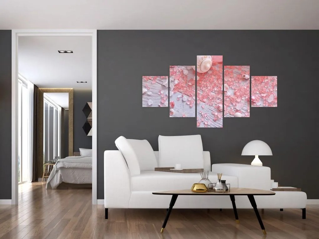 Obraz - Nadmorska atmosfera w różowych odcieniach (125x70 cm)