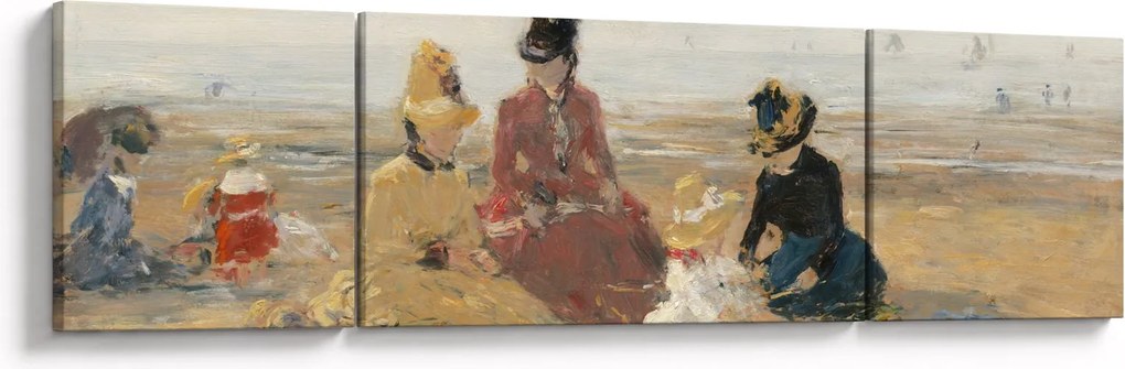 Obraz - Eugène Boudin, On the Beach, Trouville, reprodukcje (170x50 cm)