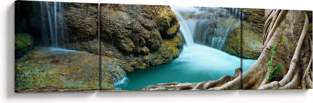 Obraz - Rzeka z wodospadami (170x50 cm)