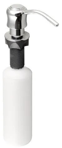 Plastikowy wpuszczany dozownik do mydła w kolorze srebra z połyskiem 350 ml – Sapho