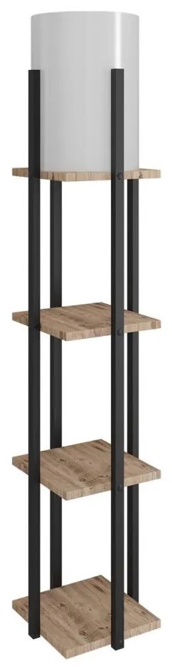Lampa podłogowa z półeczkami NORA 1xE27/40W/230V czarny/brązowy
