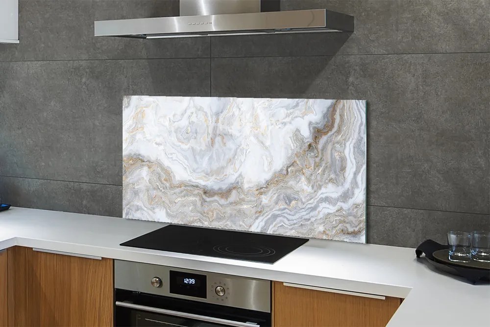 Panel szklany do Kuchni Naturalne Użylenie Marmuru