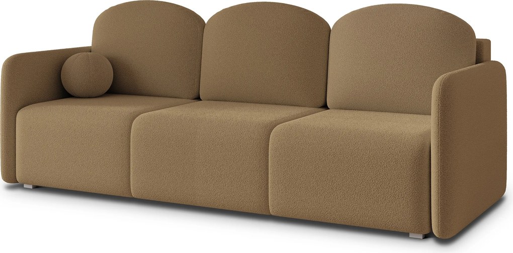 Masseno Sofa SUVI III z funkcją spania i pojemnikiem na pościel, Rozkładana sofa - Miodowy, QUELLE 17