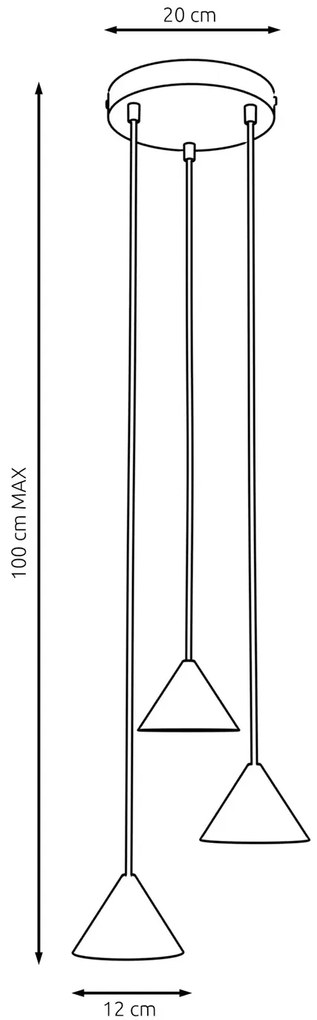 Czarno-złota lampa wisząca nad stół - D129 Area 6X