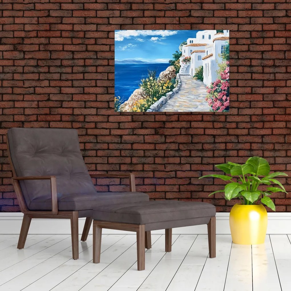 Obraz - Uliczka nad morzem (70x50 cm)