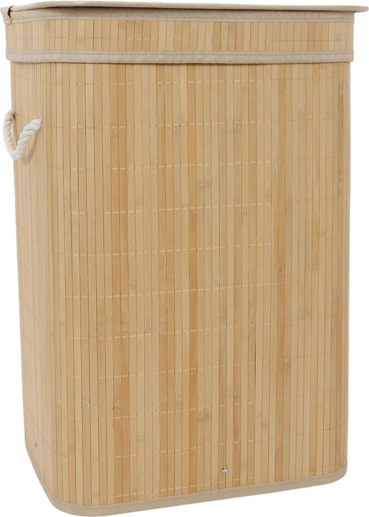 Bambusowy kosz na pranie z pokrywą LUVA, 80 l