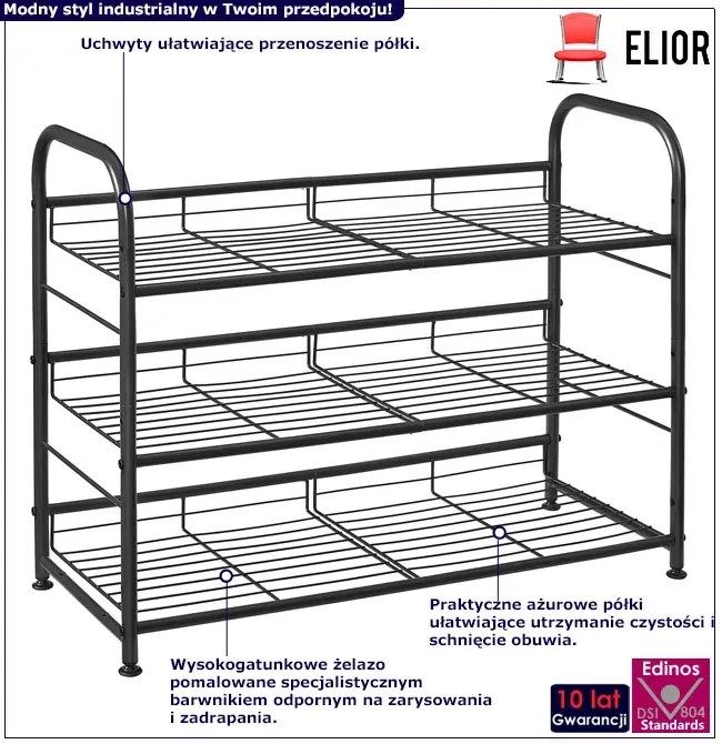 Czarna Metalowa Szafka Na Buty M5-H08