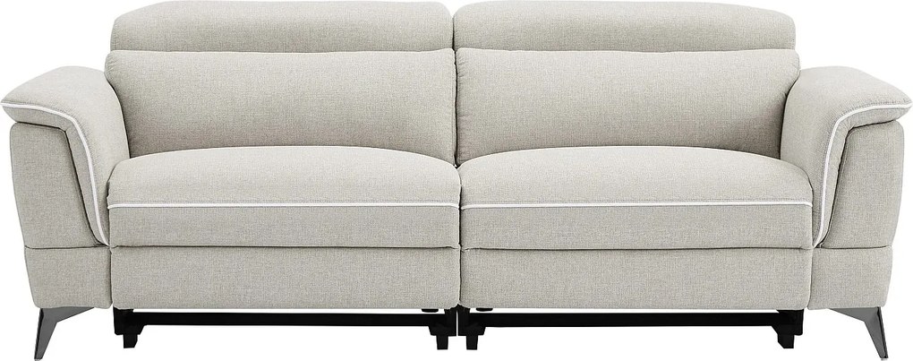 Kanapa 3-osobowa z elektryczną funkcją relax i beżową tapicerką - MACARI