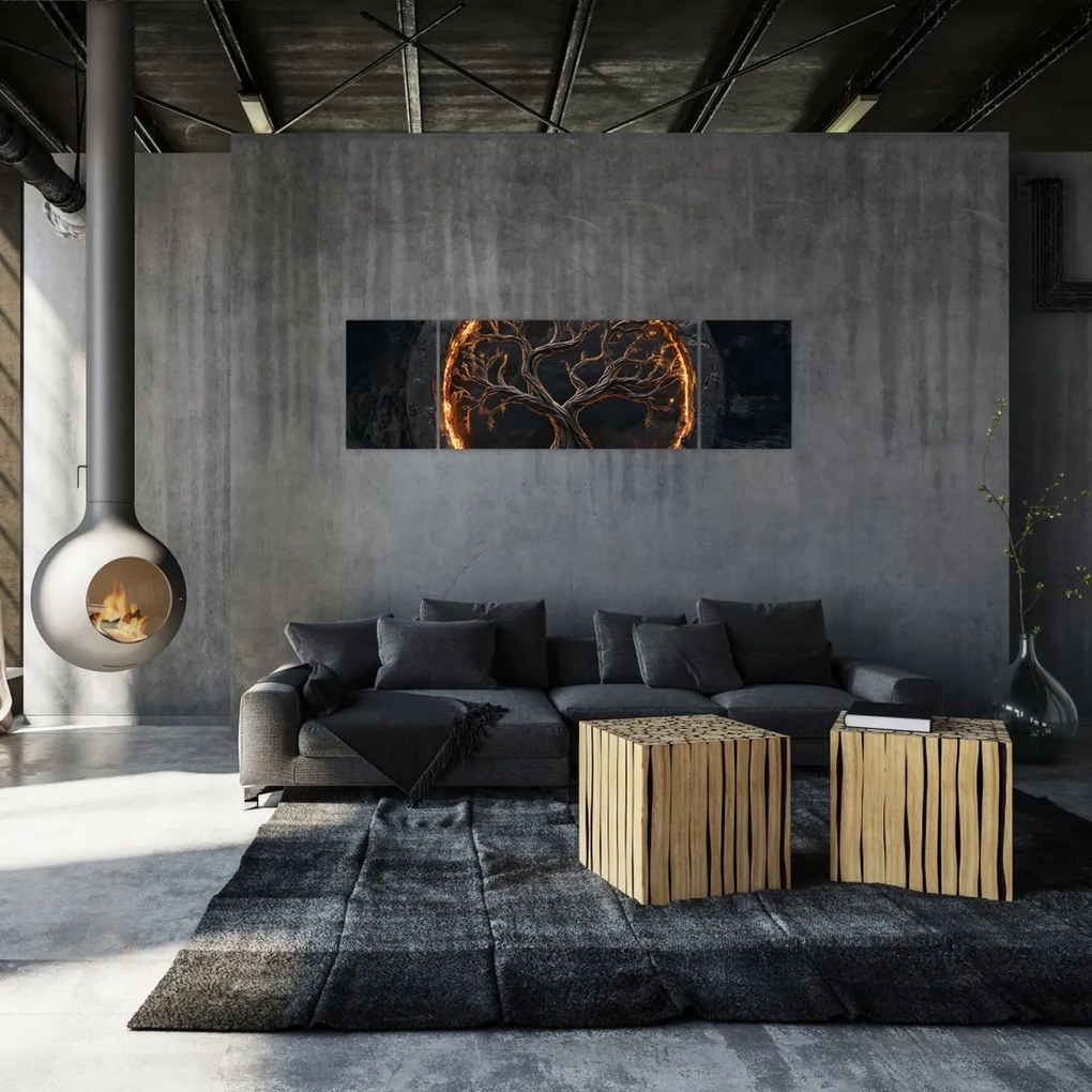 Obraz – Drzewo życia w lawie I. (170x50 cm)