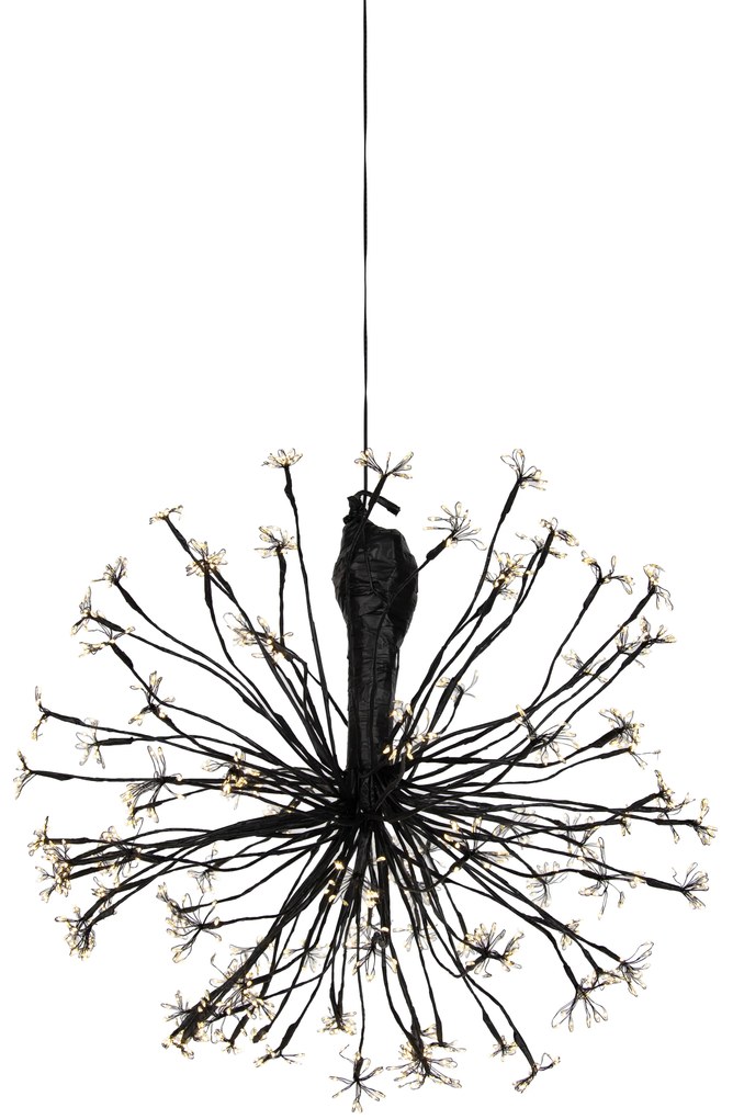 Zewnetrzna Świąteczna lampa wisząca kula czarna 60 cm z LED z timerem IP44 - Nobu Oswietlenie zewnetrzne