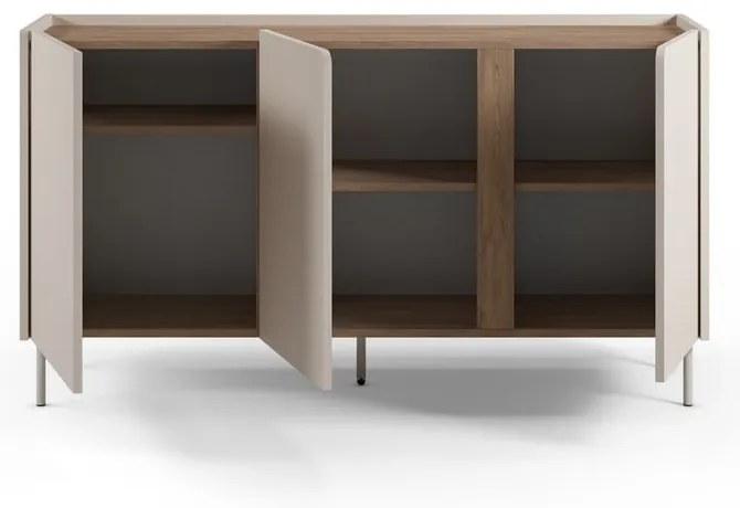 Kremowo-naturalna komoda w dekorze dębu 150x82,5x40,5 cm Lucile – Marckeric