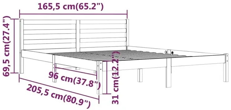 Podwójne łóżko sosnowe z zagłówkiem 160x200 cm Z3-D98