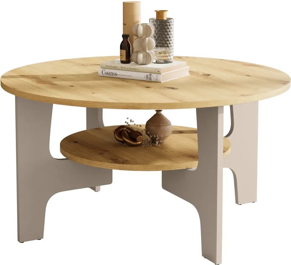 Stolik kawowy do salonu dąb artisan + kaszmir F7-S92