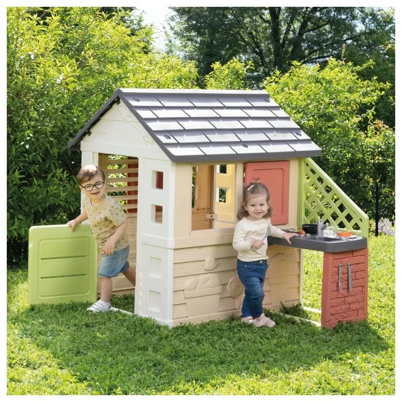 Smoby domek nature z kuchnią + 17 akcesoriów
