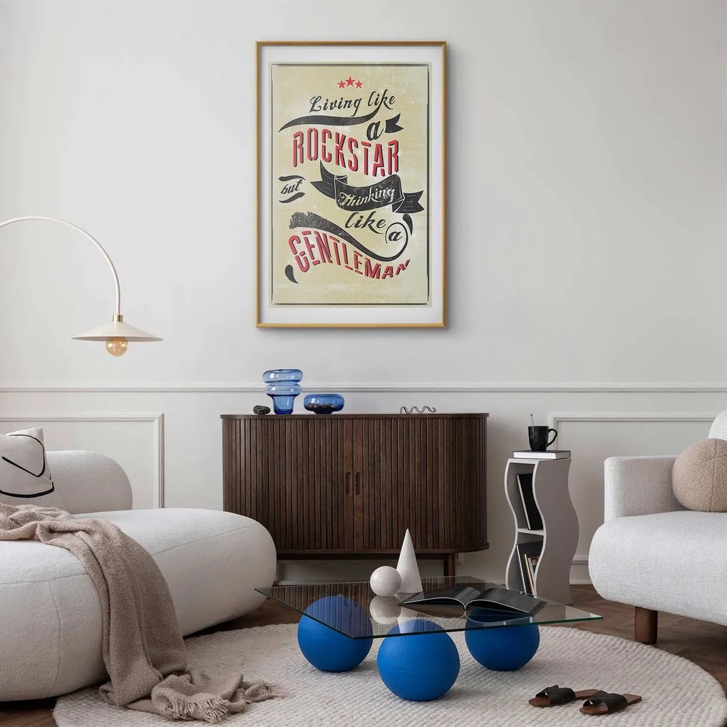 Plakat Rockstar 60x90 cm z ramą złotą z marginesem ARTGEIST B