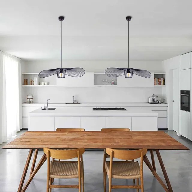 Czarna druciana lampa wisząca kapelusz R3-A95