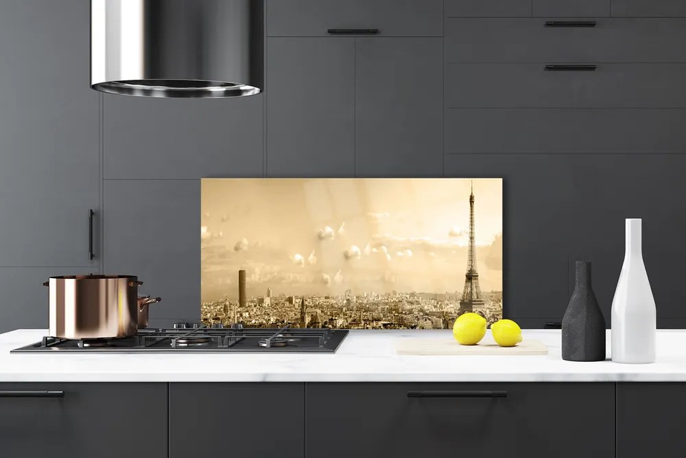 Panel Szklany do Kuchni Panorama Miejskich Kamienic