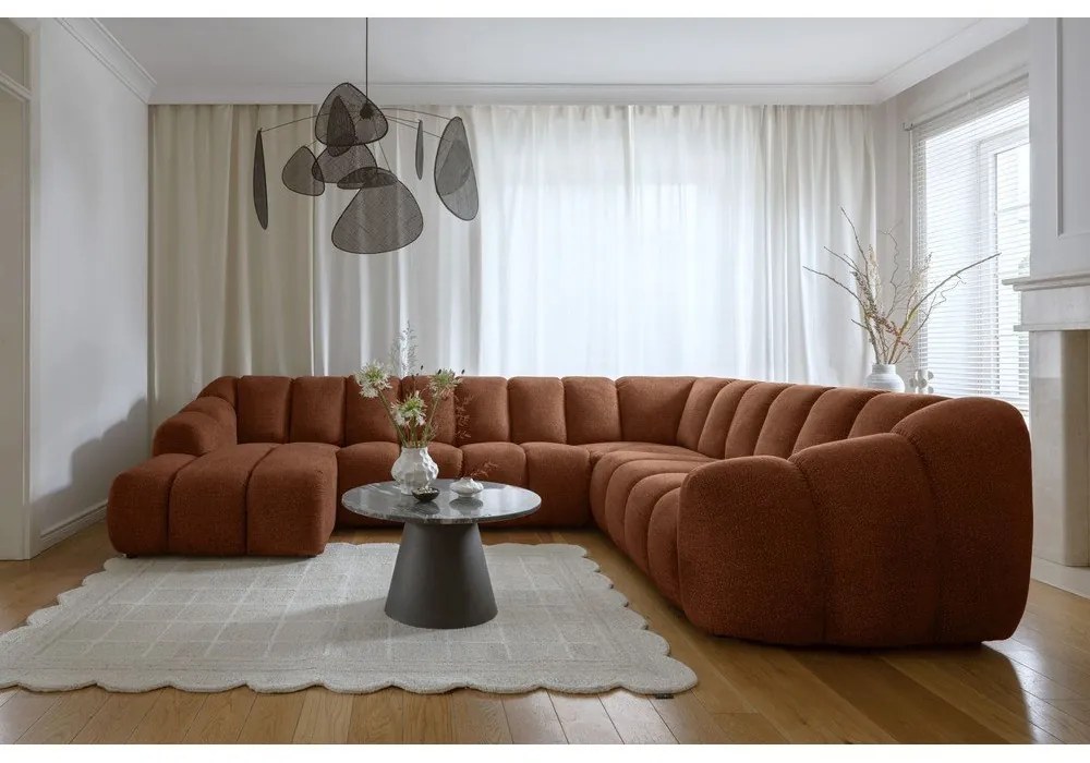 Narożnik (prawostronny/w kształcie litery U) w kolorze terakoty Shell – Miuform