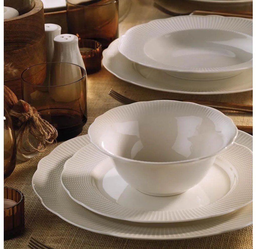 Zestaw obiadowy 26 elementów biały/porcelana
