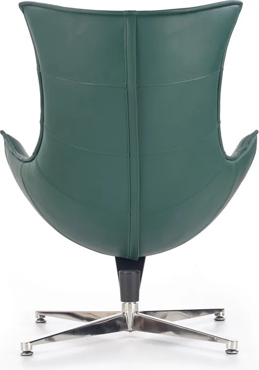 Zielony fotel wypoczynkowy ze skóry Luxor