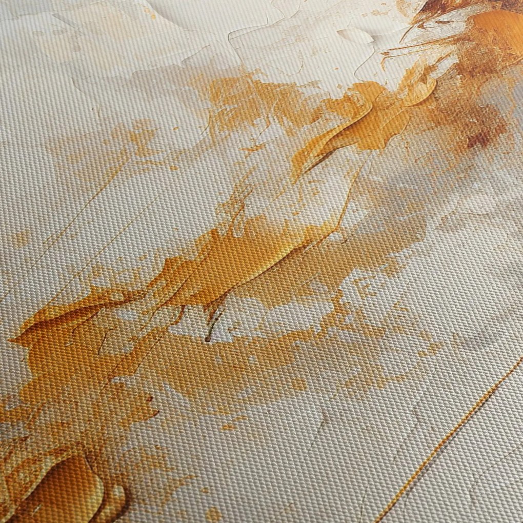 Obraz - Złota tekstura (z zegarem) (90x30 cm)