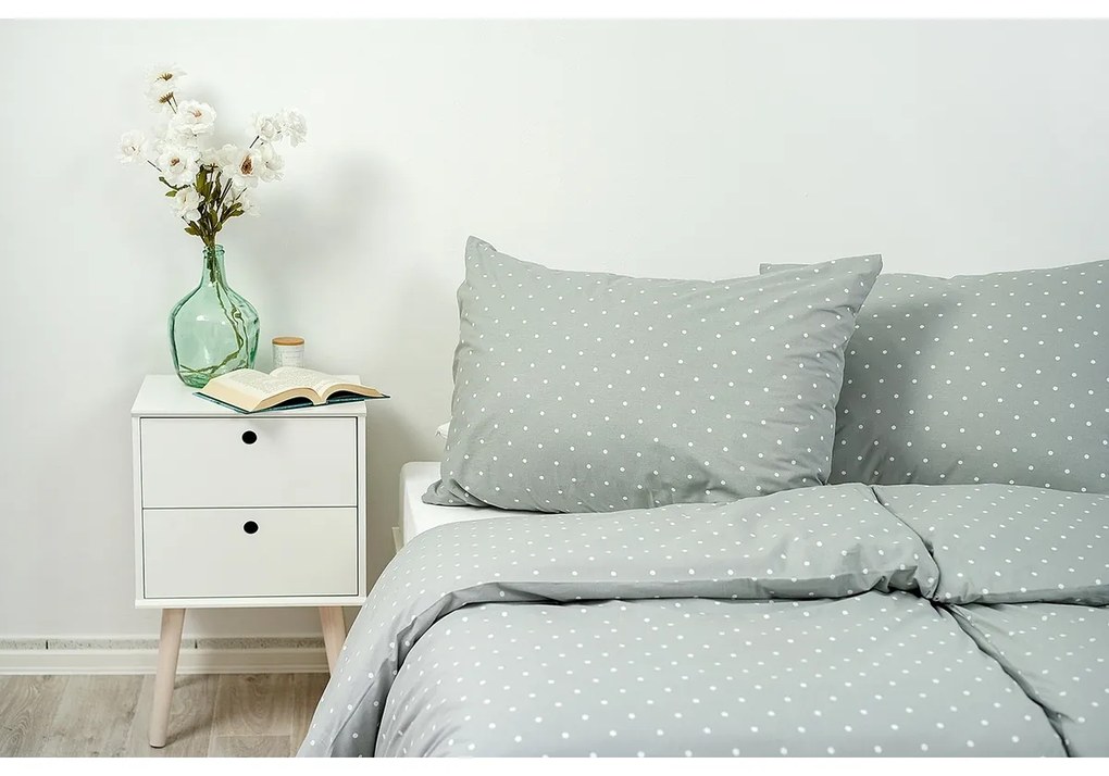 Stanex Pościel z kory Szara kropka, 140 x 200 cm, 70 x 90 cm