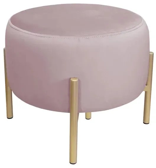 Pufa WILFRED MG VELVET jasnoróżowa/złota ATOS