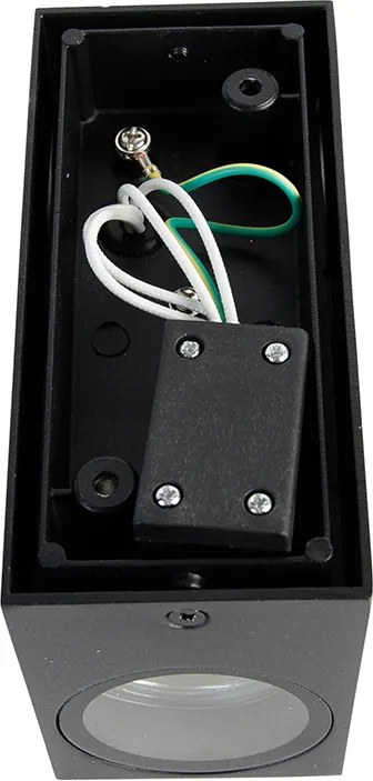 Zestaw 2 nowoczesnych lamp ściennych czarnych 2-światłowych IP44 - Baleno