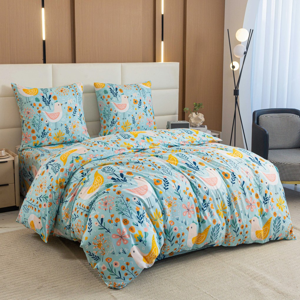 PrzytulneMieszkanie.pl PrzytulneMieszkanie.pl Pościel z mikrofibry SPRING TWEET kolorowa Rozmiar pościeli: 2 szt 70 x 90 cm | 200 x 220 cm